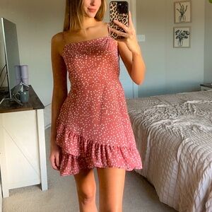 Never worn pink and white spots dress